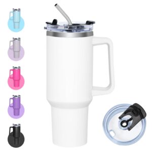 Zyntrix Thermobecher mit Strohhalm für Kalt und Heiß - 1200ml Isolierbecher Multifunktionsdeckel Edelstahl Tumbler