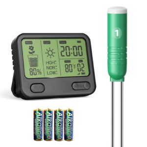 VINGNUT Boden Feuchtigkeitsmesser für Pflanzen, Gartenboden 4-in-1 Feuchtigkeitsmessgerät Sonnenlicht/Raumtemperatur/Feu