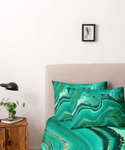 Luowei 40x80 Marmor Grün Grau Mikrofaser Hübsch Kissenbezüge 2 Set für Alle Jahreszeiten mit Reißverschlüsse OEKO-TEX ST
