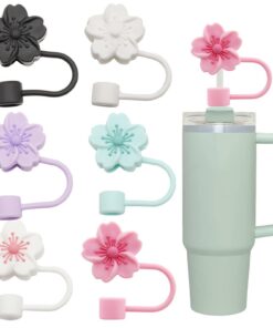 Stanley Cup Zubehör Set, Staubdichte Silikon Stroh Cover, Rosa Und Weiß