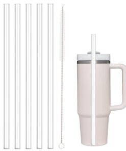 6er Strohhalm Set für Stanley Cup 40/30oz mit Reinigungsbürste - Tritan 30cm