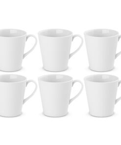 Gerlach 1760 Porzellan Kaffeebecher Set 280ml für 6 Personen Weiß mit Henkel