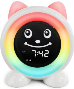 Kinder-Schlaftrainer Digital Lichtwecker mit Timer und Snooze-Funktion für Mädchen und Jungen | Katzenwecker Kinder-Sch