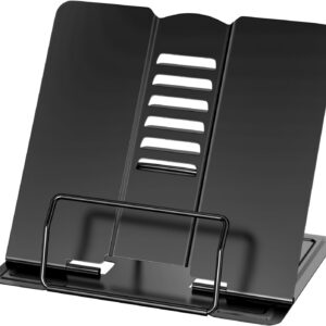Schwarzer stabiler Buchhalter aus Metall für Kinder & Erwachsene - Vielseitig für Tisch & Podium -ideal für Kochbücher,