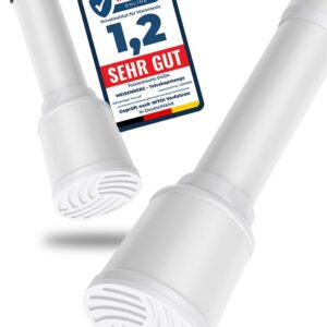MEISENBERG Weiß Duschvorhangstange - Teleskopstange 220-270 cm Ø32mm - Dusch- und Badezimmereinsatz