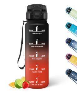 HoneyHolly 500ml Kinder Trinkflasche mit Zeitskala - Leakproof Wiederverwendbar für Sport & Schule