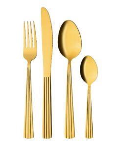 GRÄWE Besteckset für 4 Personen - Edelstahl, goldenes Essbesteck, Spülmaschinengeeignet, Serie Athen