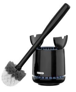 MR.SIGA Schwarz Toilettenbürste mit schnell trocknendem Behälter für das BadzimmerPremium Klobürste mit festem Griff und