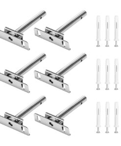 SWAWIS 6x unsichtbare Regalhalterung, Verstellbar, für Wandmontage, ideal für Kabinett-Möbel, Vernickelte Eisenschrauben