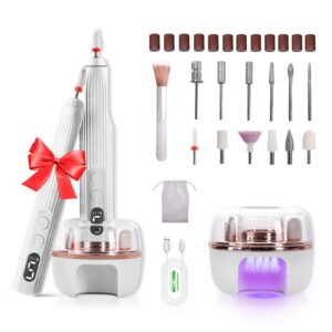 Elektrische Nagelfeile Kabellos 13 in 1 mit UV-Lampe und LED-Display für Professionelle Zuhause oder im Studio mit 18000