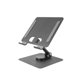 Mars Gaming MA-RST 2in1 Tablet und Convertible Stand, 360° und 180° Drehbar, Anti-Rutsch, Schwarz - Leichter Stahl Faltb