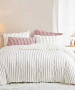Lanqinglv Plüschige Winterbettwäsche Warm Kuschelig Flauschig Langhaar Kunstfell Bettbezug OEKO-TEX Standard 100 Reißver