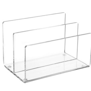 Maul Kartenständer Acryl | Schreibtisch Organizer Notizzettel Visitenkarte Postkarte | 2 Fächer Platz | Eleganter Büro O