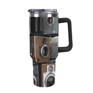 AQRJLPM Retro Cool Kaffeebecher Edelstahl 1,2 l Isoliert Trinkbecher Campingsaufrutschfest
