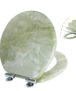 Angel Shield Marmor-WC-Sitz für robuste und hygienische Nutzung im Badezimmer, leicht reinigbar, Schnellverschluss-Schar
