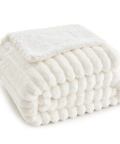 Topfinel Luxuriöse Wolldecke Kuscheldecke 150x200weiß Flauschig Warm Winterdekolleistungsfähige Fleecedecke