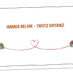 XL Karte Trotz Distanz immer bei Dir - süße Grußkarte für Fernbeziehungen, Vermisse Dich Karte, Denke an Dich Grußkarte