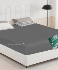 Erdungs-Spannbettlaken EU Erdungskabel Grau 90-100x203cm | Erdungsbettlaken Erdungsmatte EU Kabel Grau 90-100x203cm | E