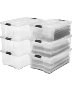 Iris Ohyama Aufbewahrungsboxen DDNTB-30 | 30L | BPA-freies Plastik | Stapelbar | Für Büro und Schrank | Ordnungsboxen |
