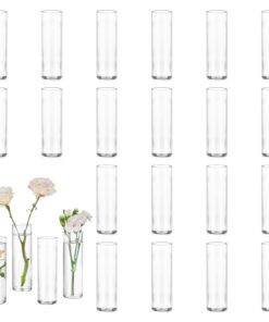 Glasseam Glasvase 24er Set Kleine Zylinder Blumenvasen für Hochzeit Tischdeko