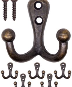 Fuxxer Massive Antik Doppel-Haken Messing Bronze Design 5er Set