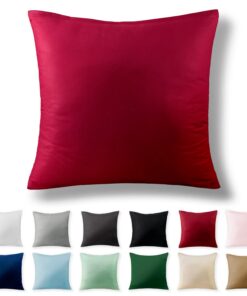 Superweicher Kopfkissenbezug 100% Baumwolle Rot OEKO-TEX STANDARD 100 | Renforcé Kissenbezug 60 x 60 cm Reißverschluss