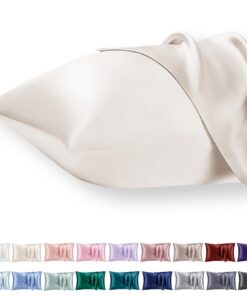 Vielit 2er Satin Kissnbezug Satin Kopfkissenbezug Weich wie Seide für Curly Haar Beige OEKO-TEX STANDARD 100
