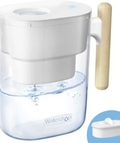 Waterdrop Chubby |5L Wasserfilter-Kanne - Reduziert Kalk, Chlor, Blei, Kupfer - NSF Zertifiziert - BPA-frei - Weiß (Ersa