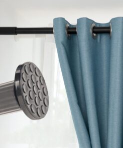 Ausziehbare Edelstahl Duschvorhangstange 378-430cm Schwarz | Große Fenster/Hausinstallation 3 Positionen Teleskopstange