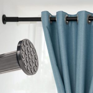 Ausziehbare Edelstahl Duschvorhangstange 378-430cm Schwarz | Große Fenster/Hausinstallation 3 Positionen Teleskopstange