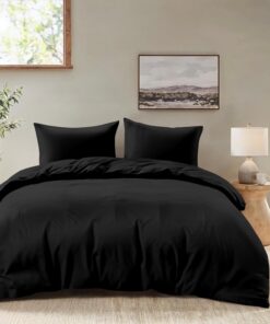 Dreamzie - Bettwäsche 155x220 Set Schwarz – Weich & Pflegeleicht – Oeko-Tex OEKO-TEX STANDARD 100 Dreamzie - Mikrofase