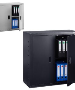 Arebos Hochleistungsschrank Büroschrank | Höhenverstellbarer Einlegeboden | 90x90x40cm Arebos Stahlschrank Lagerschran