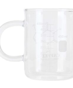 Koffein-Becher-Becher: Chemie-Becher mit 16 Oz Borosilikatglas für Kaffee, Latte, Tee | Koffein-Molekül-Becher: 16 Oz B