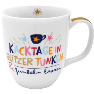 H:) PPY life Kaffeetasse mit Motiv "Funkeln lassen" | Porzellan, 40 cl | Geschenkidee, Spruch-Tasse