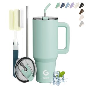 BIGRD 40 oz Edelstahl Thermos Becher, Doppelschichtiger Trinkbecher mit Hantel und Strohosen, Waschbar und BPA-Freies (M