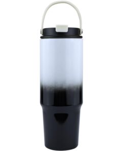 Disoza Thermobecher Trinkbecher mit Deckel und Strohhalm Edelstahl Tumbler