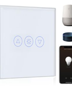 BSEED Smart Dimmer Lichtschalter Alexa Kompatibel Touch Kontrolle 1 Fach 1 Weg Wifi-Controliert LED Dimmer Weiß