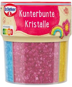 Dr. Oetker Kunterbunte Kristalle für farbenfrohen Zuckerdekor auf Kuchen und Torten oder Desserts - 6er Pack (6 x 100 g)
