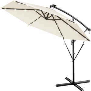 Kingsleeve® Ampelschirm LED Beleuchtung UV Schutz 80+ für Terrasse | Kingsleeve® Solar Ständer Schutzhülle 300cm Gross