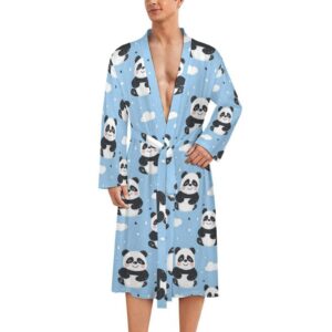 TZTTZT Bademantel mit Panda-Aufdruck für Herren und Damen leicht und gemütlich