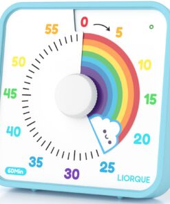 LIORQUE 19cm Visueller Timer für Kinder und Erwachsene mit großem Bildschirm und leisen Countdown für Küche Schule Büro