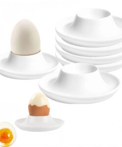 Lustige Eierbecher Set 6 Stück Stapelbar mit Ablage für Frühstück