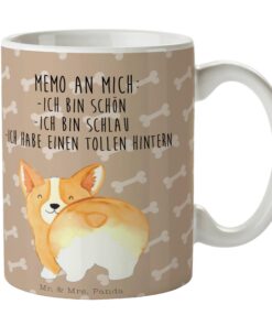 Mr. & Mrs. Panda Tasse Corgi Po - Geschenkidee für Hundebesitzer und Selbstliebe, Designer Teebecher, süß und praktisch