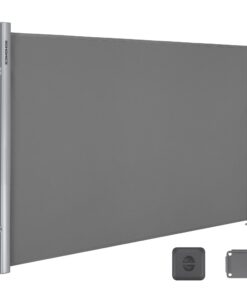 SONGMICS Blickdicht Alu-Seitenmarkise, ausziehbar, grau GSA205G01 SONGMICS Sonnenschutz Seitenrollo, blickdicht, 200 x