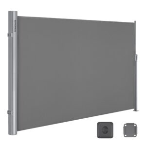 SONGMICS Blickdicht Alu-Seitenmarkise, ausziehbar, grau GSA205G01 SONGMICS Sonnenschutz Seitenrollo, blickdicht, 200 x