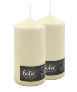 Hofer - Stumpenkerzen Säulenkerzen, Durchmesser 10 cm, Height 20 cm, Langes Brennen bis 110 Stunden, Tropffrei, Hergeste