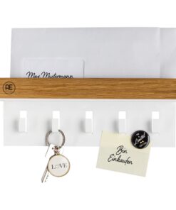 AE Günther® Schlüsselbrett Eiche für Minimalisten | Made in Germany | Weiß