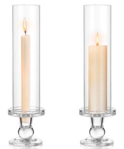 Kerzenhalter Glaszylinder für Stab- und Stumpenkerzen Hochzeit Party Weihnachten Elegante Wohnkultur 25 cm