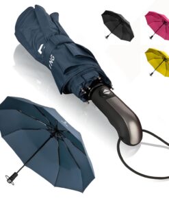 STYNGARD Regenschirm sturmfest bis 140 km/h - Taschenschirm mit Aufzuh-Automatik und Teflon-Beschichtung - lang Griff -