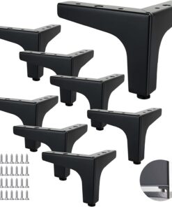 SENERQU 8er-Set Metall Möbelfüße für TV-Möbel Schwarz, Belastung bis 800 KG, Tischhalterung aus Schmiedeeisen